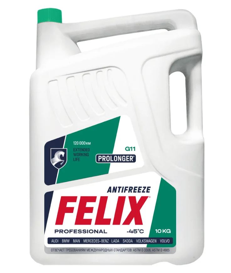 Антифриз Felix Prolonger-45 (G11) зеленый 10л