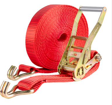 Стяжка груза 7,0т 10,0м SKYWAY STAFF 50мм красный храповый механизм с крюками полиэстер 1шт.