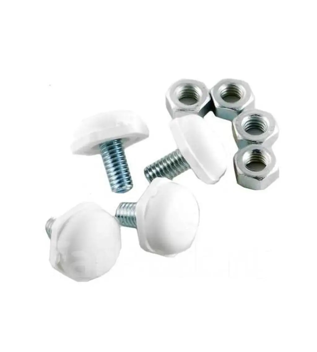 Болт под номер новый бело-белый в пакетике (4 шт.)