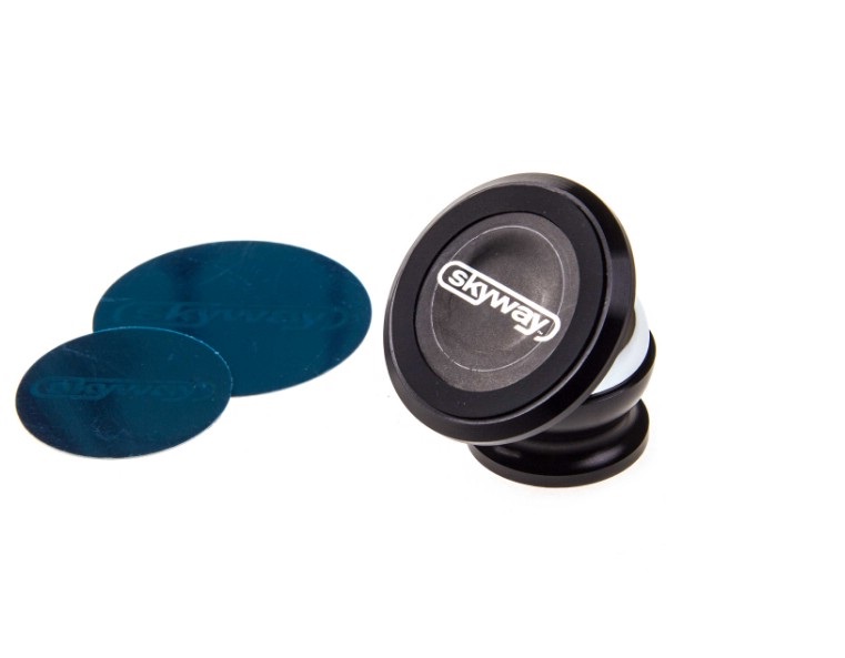 Держатель телефона на панель магнитный SKYWAY круглый Черный/хром S00303008