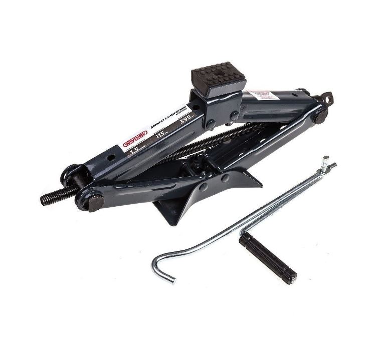 Домкрат мех. ромб. 1,5т (h 115-395мм) SKYWAY с резиновой опорной частью  в сумке S01801002