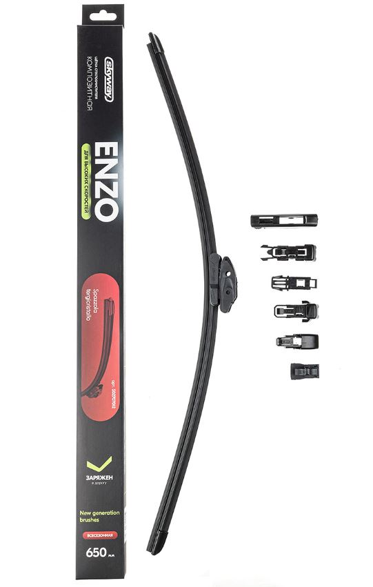 Щетка ст/очист. композит. SKYWAY Enzo 6 адаптеров для 10 типов крепл. в коробке 65см/26