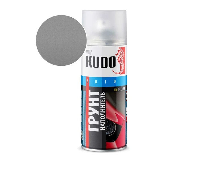 Грунт наполнитель 1K KUDO серый 520мл аэрозоль
