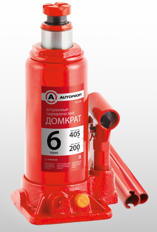 Домкрат гидрав. бутыл. 6т h 200-405мм AUTOPROFI защита от перегруза