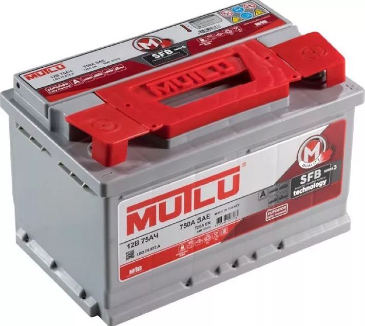Аккумулятор MUTLU 75 А/ч обр.п (LB3.75.072 A-12V 75 720 (EN), 57209 низкий)