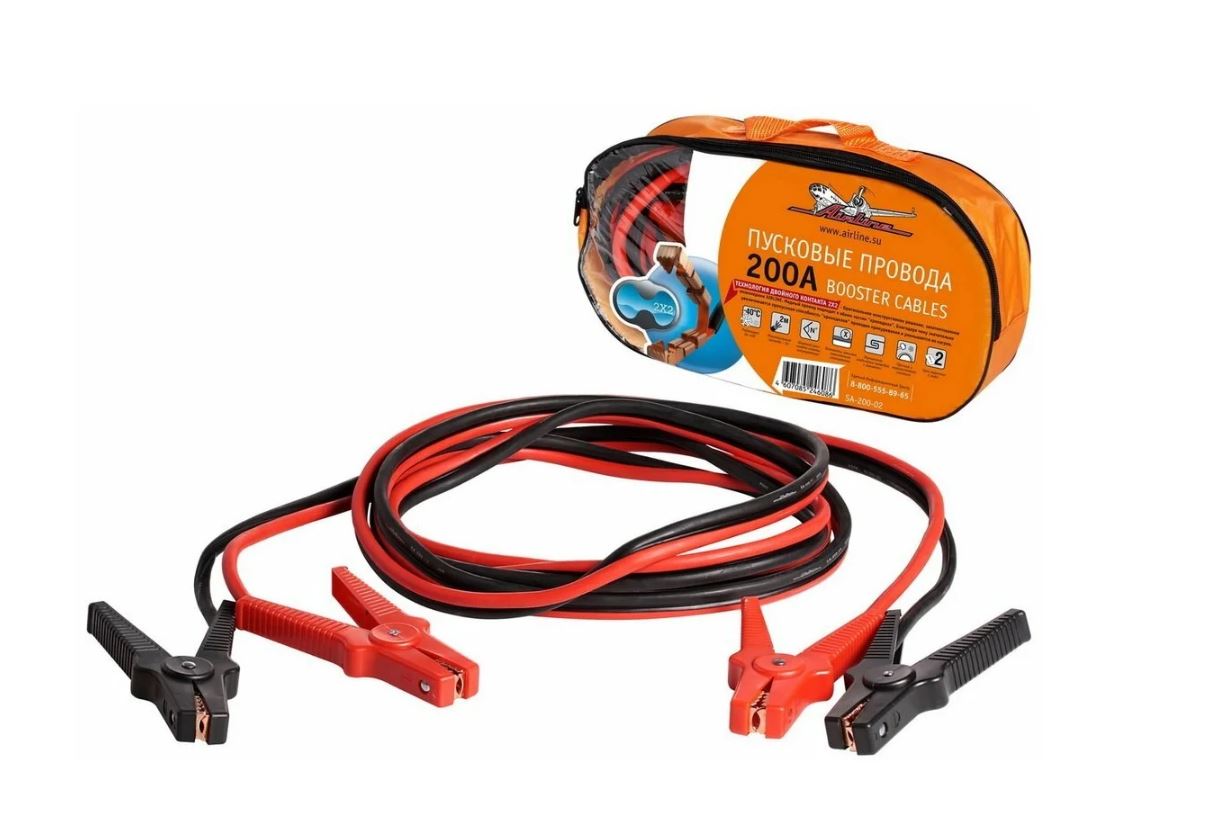 Провода прикуривания AIRLINE 2.5м 200A в сумке SA-200-02