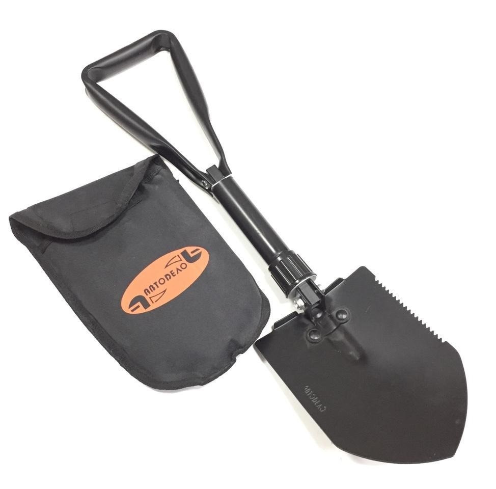 Лопата саперная 58см АвтоДело складная металлическая с киркой в чехле