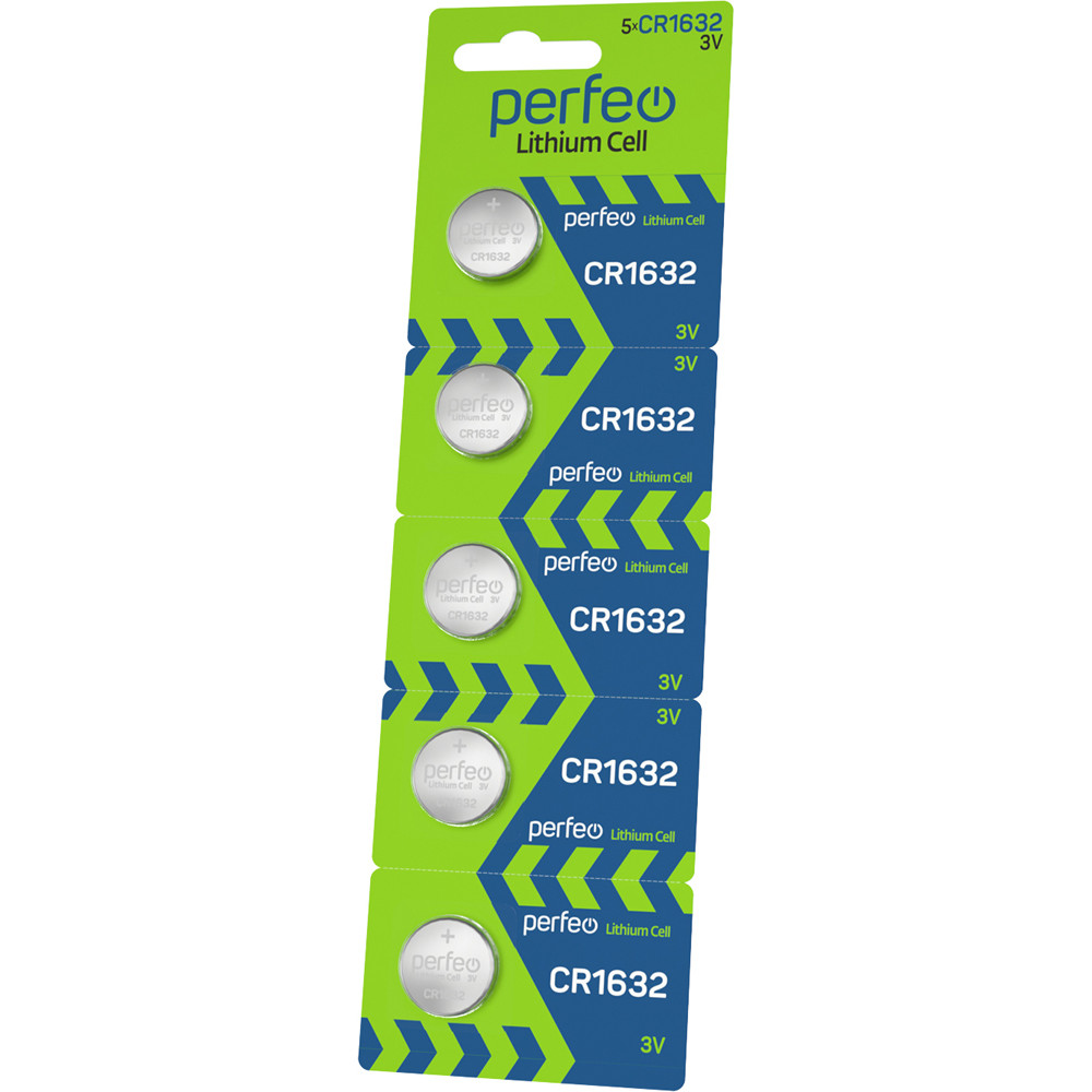 Батарейка CR1632 PERFEO 3V Lithium Cell комплект 5шт блист.