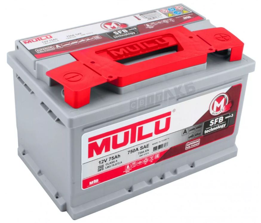 Аккумулятор MUTLU 75 А/ч обр.п. (L3.75.072 A-12V 75 720 (EN), 57412)