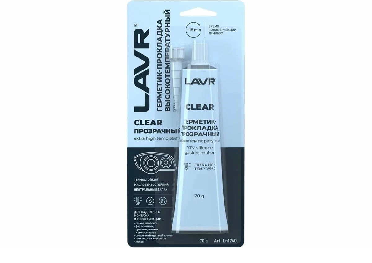Герметик прокладок LAVR высокотемпературный прозрачный 70г