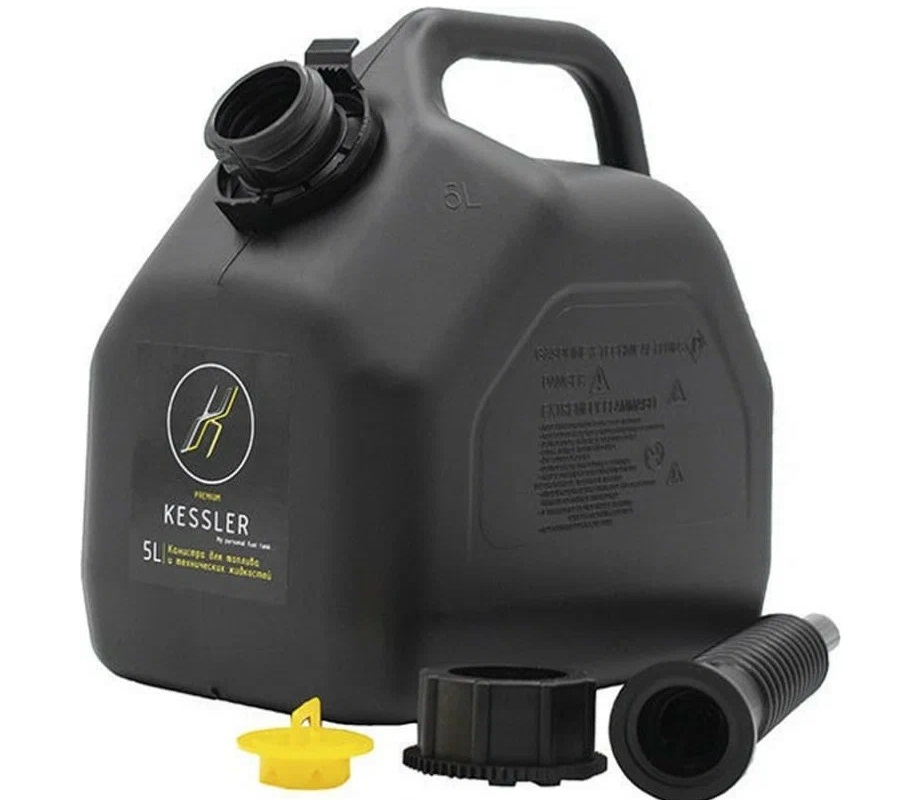 Канистра пластик KESSLER 5л Black носик внутри, крышка с защитой