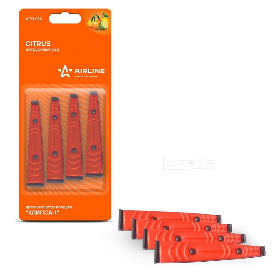 Ароматизатор на дефлектор AIRLINE Клипса-1 Цитрусовй сад AFKL022