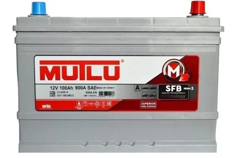 Аккумулятор MUTLU 100 А/ч обр.п D31L (D31.100.085 C-12V 100 850 (EN), 59504 нижнее крепление)
