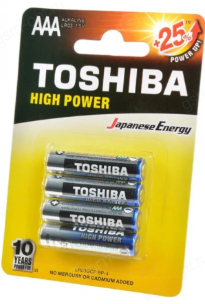 Батарейка TOSHIBA HP AAA LR03/4BL  4шт