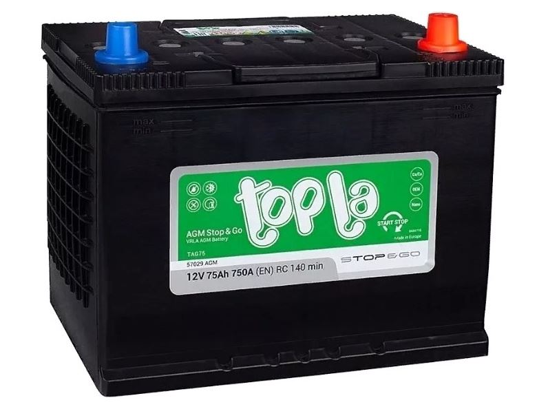 Аккумулятор Topla AGM Stop&Go 75 обр.п (D26L)